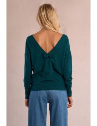 Pull en maille, dos en V
