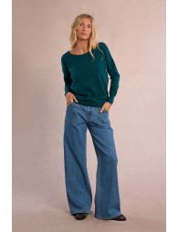 Pull en maille, dos en V