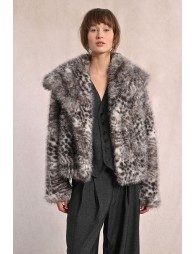 Veste courte en fausse fourrure