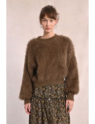 Brushed knit sweater