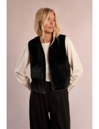 Gilet sans manches en fausse fourrure