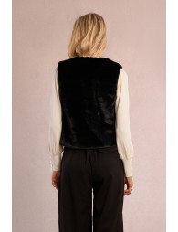 Gilet sans manches en fausse fourrure