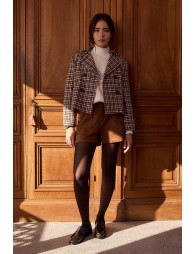 Manteau court à carreaux