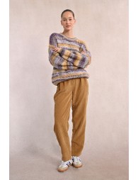 Pantalon ceinturé en velours