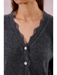 Gilet festonné avec dentelle