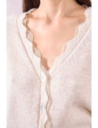 Gilet festonné avec dentelle