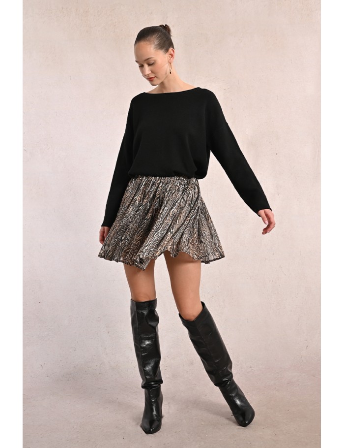 Printed voile mini skirt