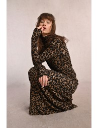 Jupe longue et droite, imprimé léopard