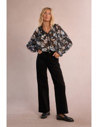 Corduroy wide-leg trousers