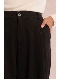 Pantalon taille haute, jambe large