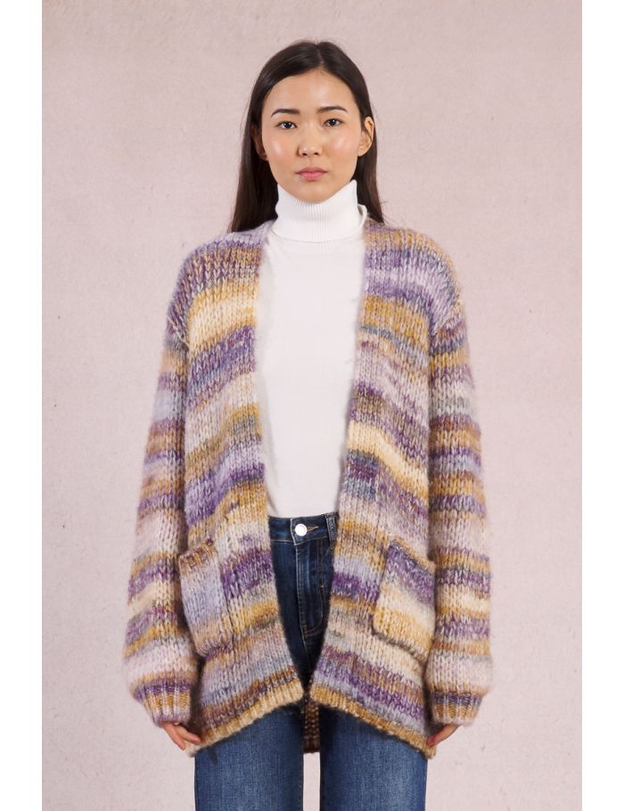 Cárdigan de manga larga estampado rayas