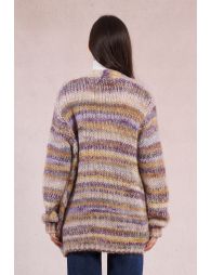 Cárdigan de manga larga estampado rayas