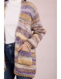 Cárdigan de manga larga estampado rayas