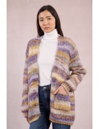 Cárdigan de manga larga estampado rayas