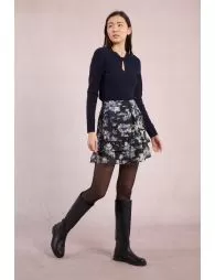 Mini-jupe imprimée, en voile