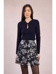 Mini-jupe imprimée, en voile