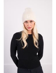 Bonnet en maille à cœur