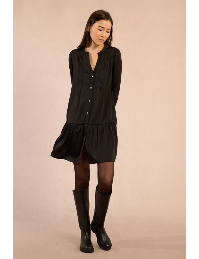 Robe chemise à col tunisien 