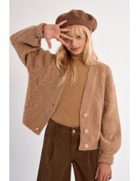 Gilet à manches bouffantes, boutonné