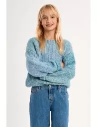 Pull tressé en maille et sequins