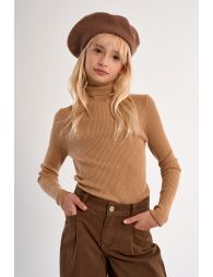 Jersey de niña de manga larga, con cuello alto