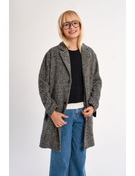 Abrigo de niña de manga larga, con cuello y solapa