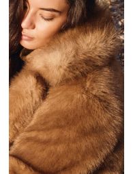 Long manteau imitation fourrure 