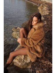 Long coat imitation fur