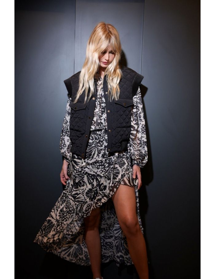 Jupe longue en voile semi-transparent