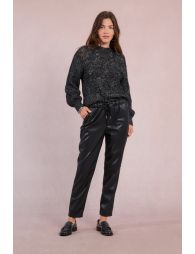 Faux leather jogger pants
