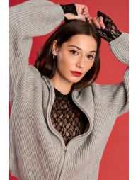 Chaqueta de manga larga en punto mezclado