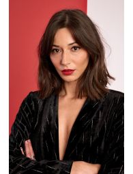 Blazer droit en velours et strass