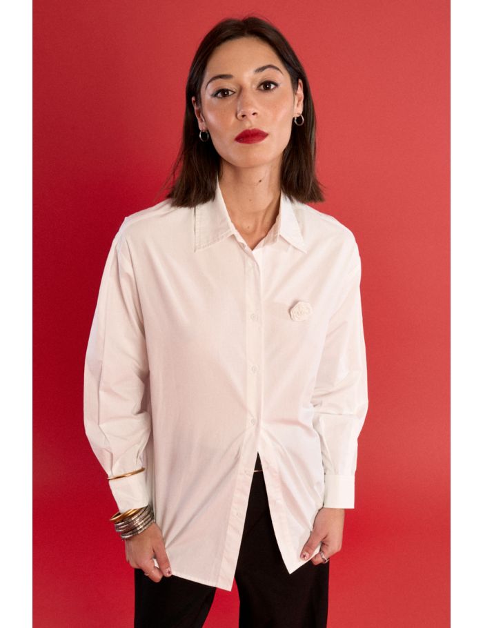 Camisa de manga larga corte recto