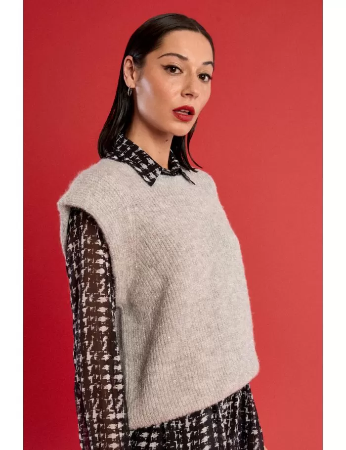 Pull sans manches, uni