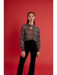 Semi-transparent printed blouse