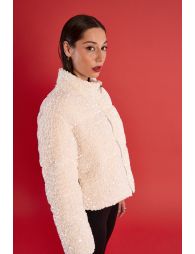Quilted down jacket with sequins