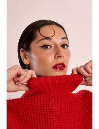 Pull oversize, maille carrée