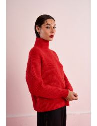 Pull oversize, maille carrée