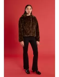 Blouson en fausse fourrure léopard