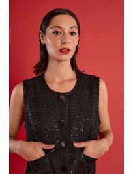 Tweed and rhinestone blazer