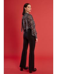 Flared knit trousers