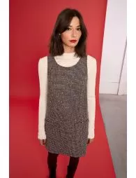 Robe droite en tweed