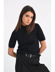 Short-sleeved turtleneck sweater