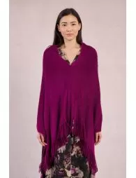 Soft fringed poncho