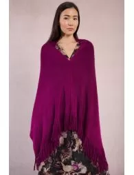 Soft fringed poncho