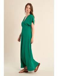 Robe longue, col V