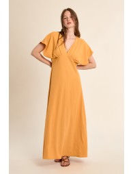 Robe longue, col V