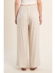 Pantalón de mujer largo, vaporoso, motivo rayas.