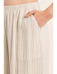 Pantalón de mujer largo, vaporoso, motivo rayas.