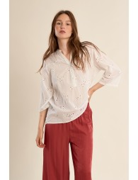 Chemisier coton en broderie anglaise